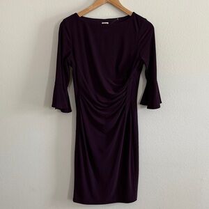 Anne Klein Bell Sleeve Purple Dress